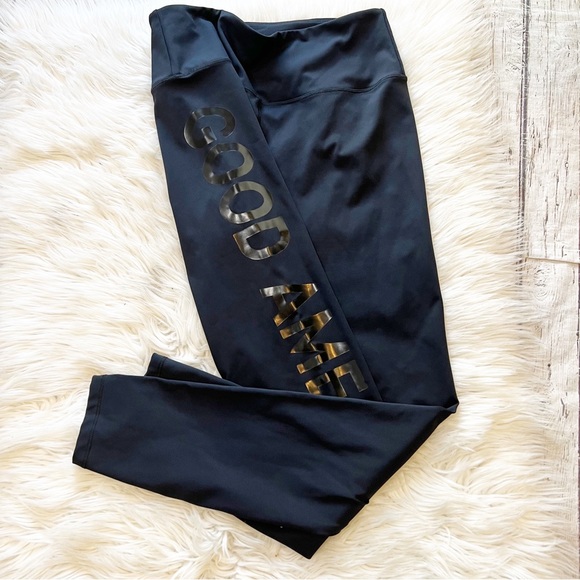Good American Performance Black Spellout The Core Leggings Size 3 = Large - Picture 2 of 7
